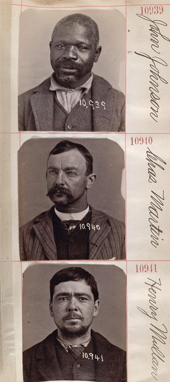 (CRIME--CALIFORNIA) Tall album entitled Criminal Photographs No. 19. Thomas Cunningham, Sheriff, Stockton, Cal.,